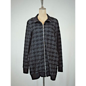 NWT Sassy #12302 Black/Grey Zip Jacquard Jacket #0220 BOUTIQUE Small190